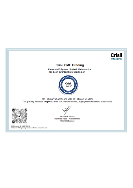 CRISIL SME Grading Certificate